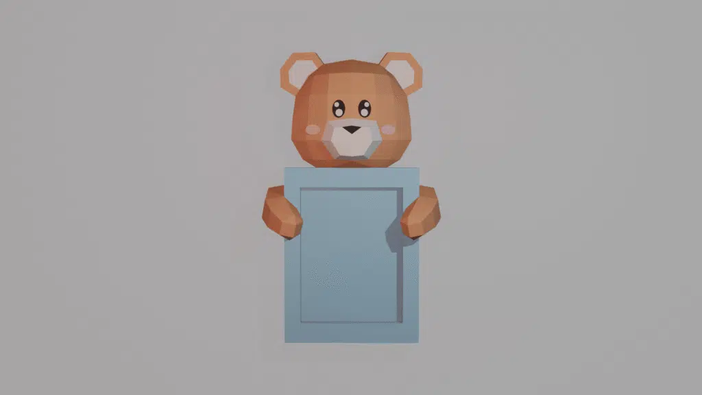 Porta-retrato de ursinho em papercraft 3D