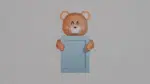 Porta-retrato de ursinho em papercraft 3D