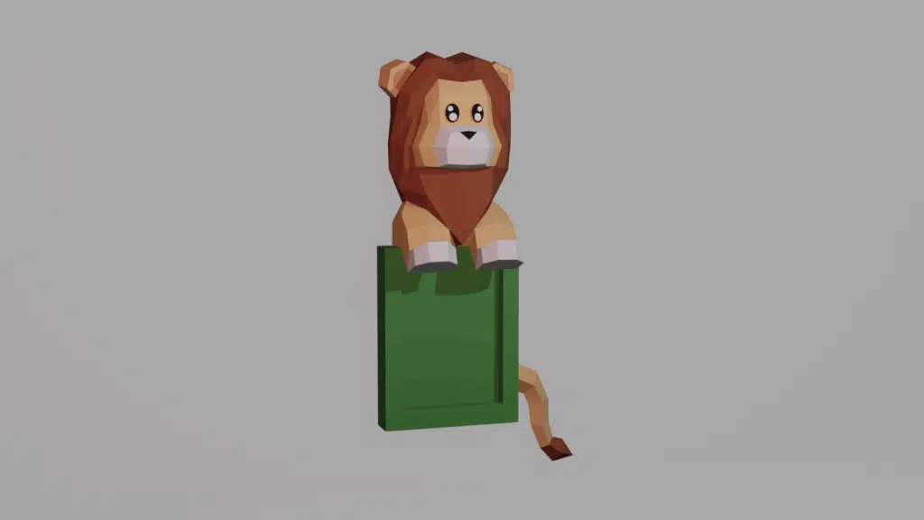 Lijst met leeuw papercraft 3D, weergave 3