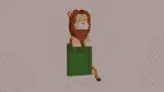 Lijst met leeuw papercraft 3D, weergave 3