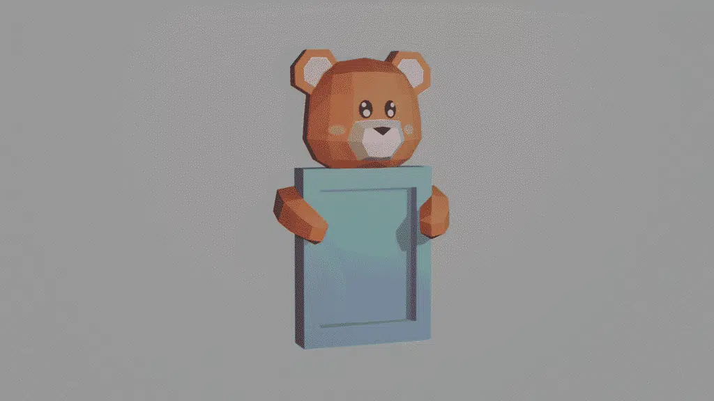 Porta-retrato de ursinho em papercraft 3D