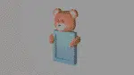 Porta-retrato de ursinho em papercraft 3D