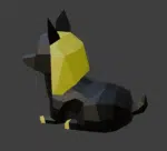 Papercraft de chien égyptien en origami 3D
