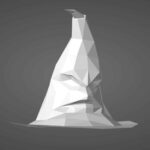 Papercraft of the Sorting Hat in origami 3D