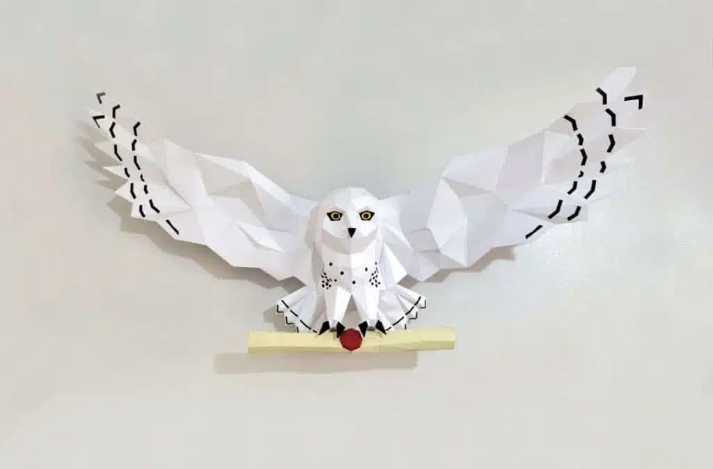 Papercraft owl Hedwig in origami