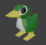 Groene eend in 3D origami, weergave 2