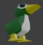 Groene eend in 3D origami, weergave 3