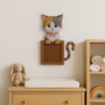 Papercraft 3D photo frame with cat in origami