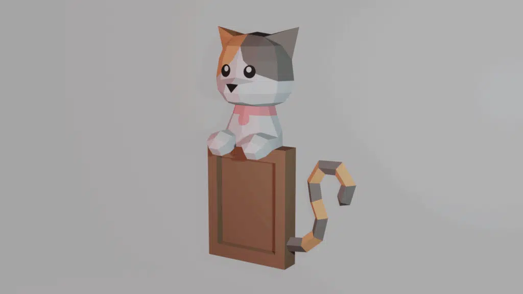 Papercraft marco de gato en origami 3D