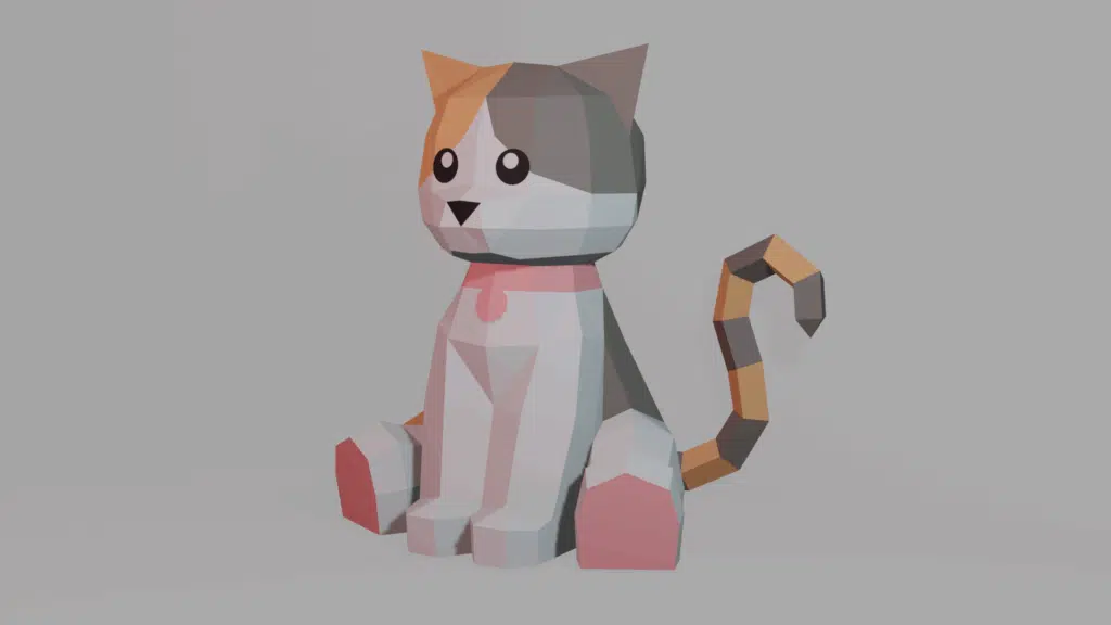 Papercraft de gatito en origami 3D