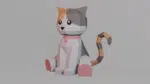 3D-Papercraft-Kätzchen