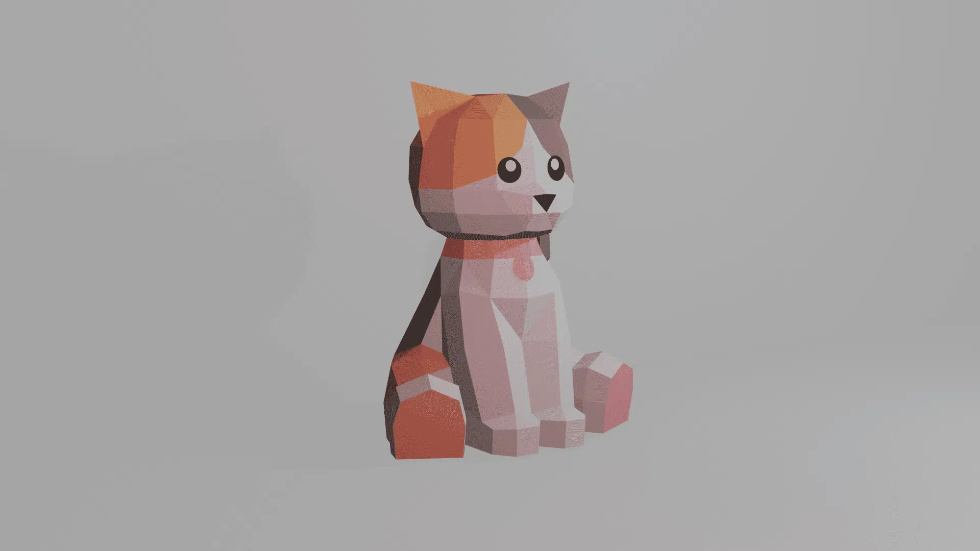 3D-Papercraft-Kätzchen, Rückansicht