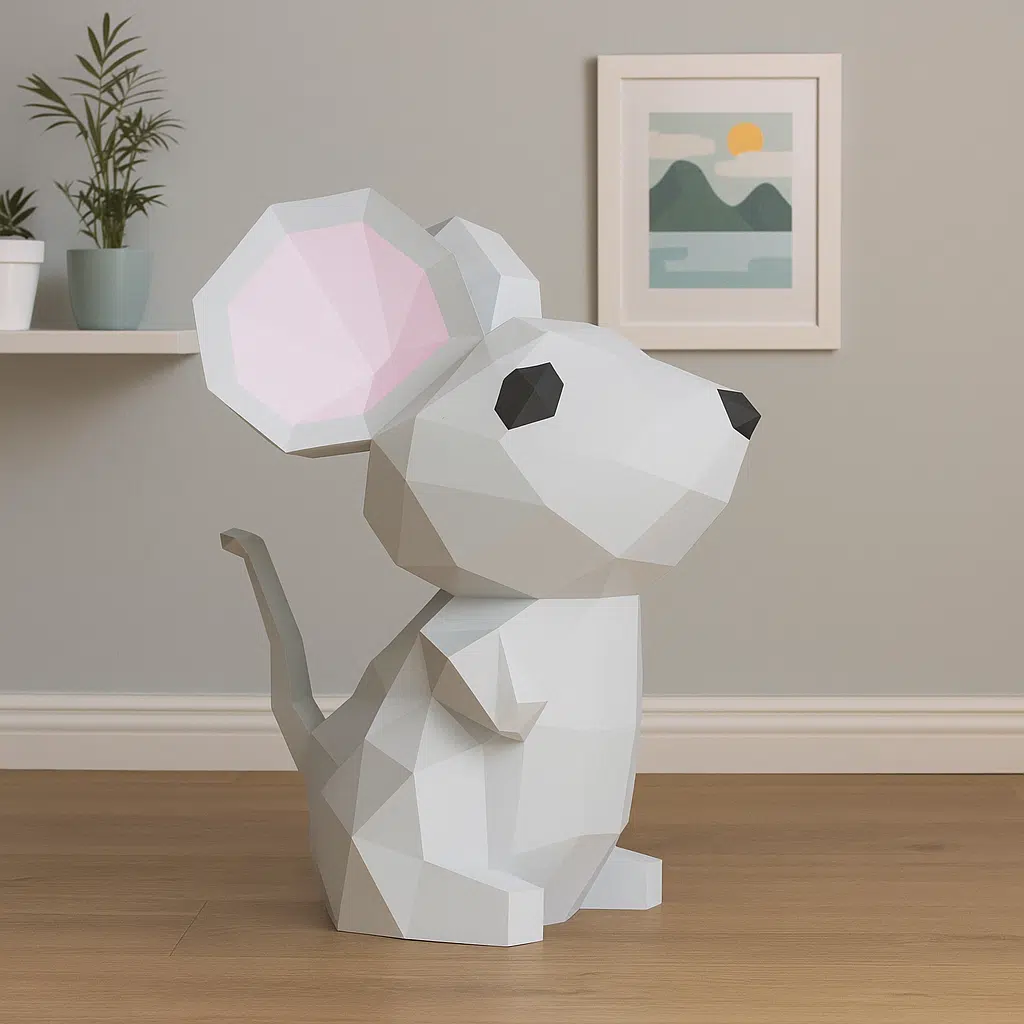 Papercraft di topo in origami 3D