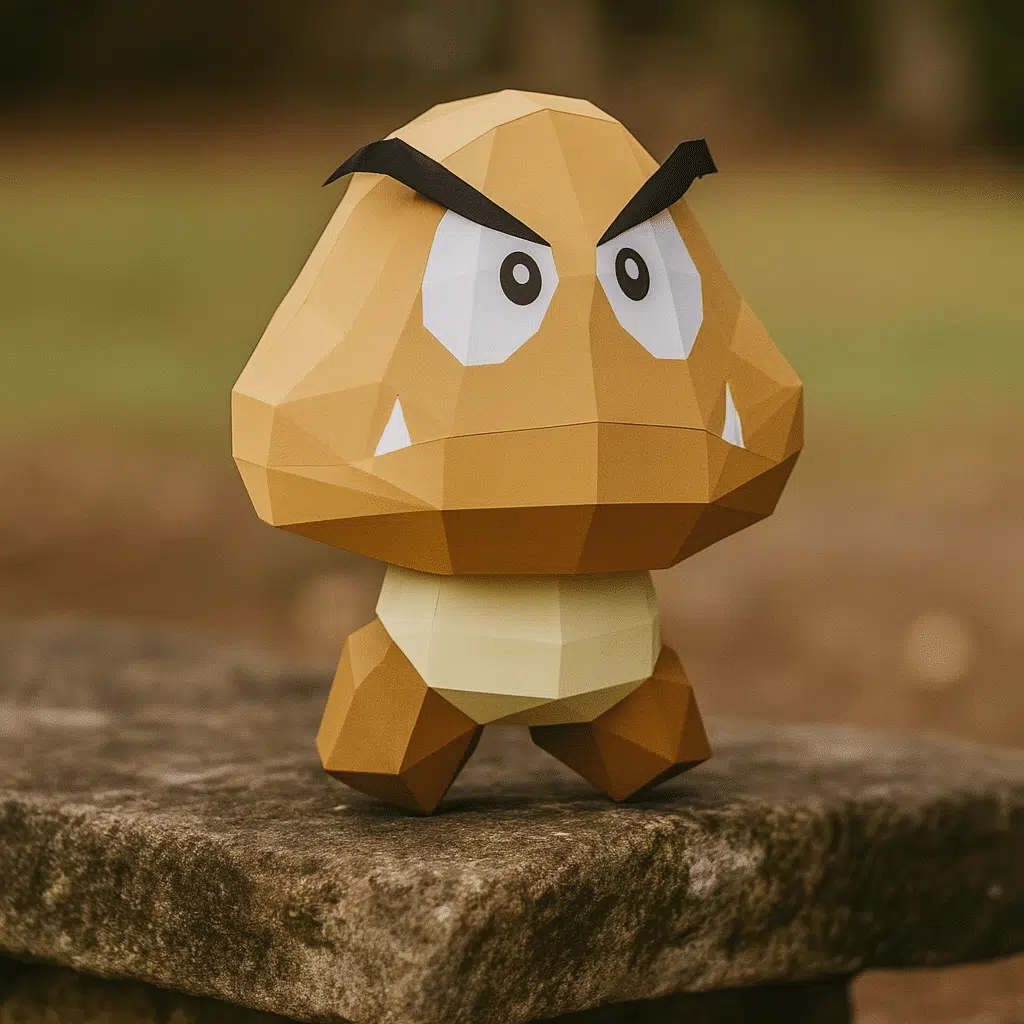 Papercraft Goomba wall origami