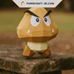 Papercraft Goomba wall origami