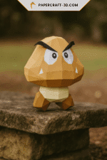 Papercraft Goomba wall origami