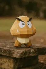 Origami 3D: Goomba uit Mario in papier, 3D-model