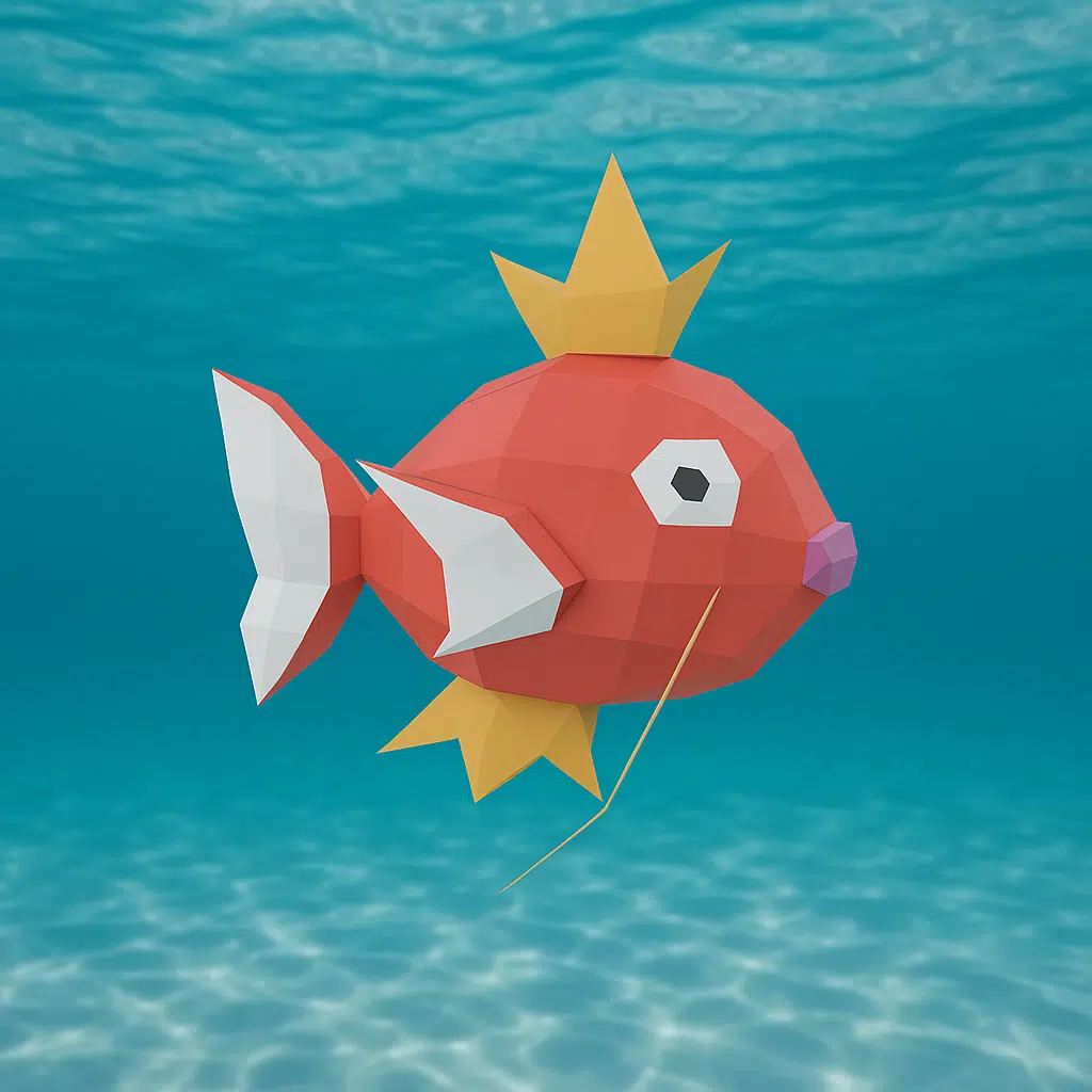 Magikarp Pokémon in papercraft 3D