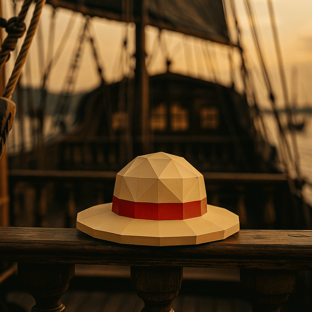 Luffy's hat from One Piece in 3D papercraft