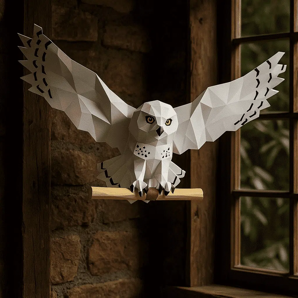Chouette Hedwige de Harry Potter en papercraft 3D