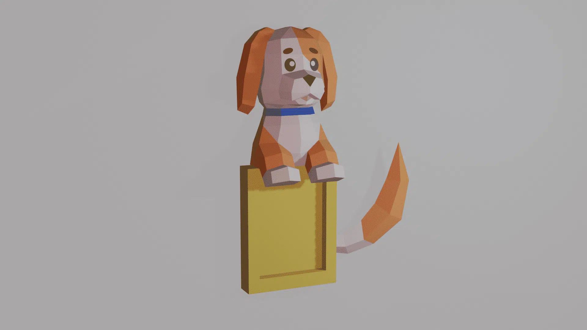 3D-Papercraft-Fotorahmen mit Hund, Rückansicht