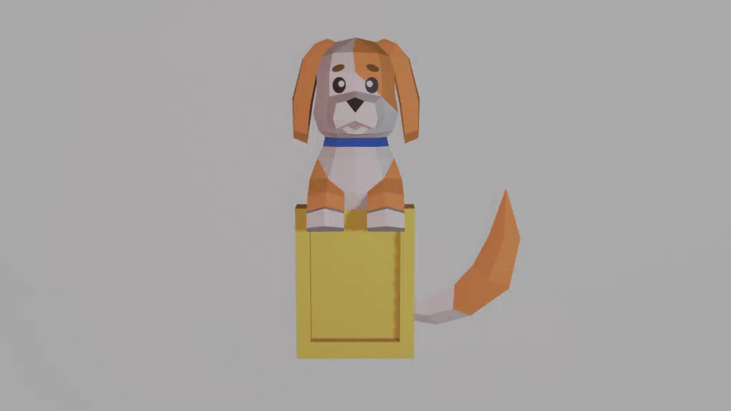 Moldura de foto de cachorro em papercraft 3D