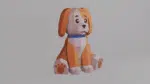 Puppy in 3D-papercraft, weergave 3
