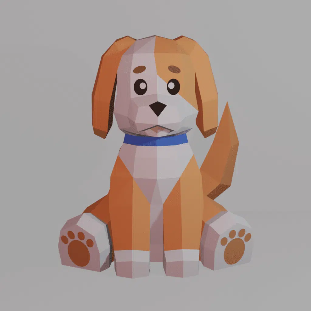 Papercraft 3D puppy origami