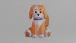 Puppy in 3D-papercraft, weergave 2