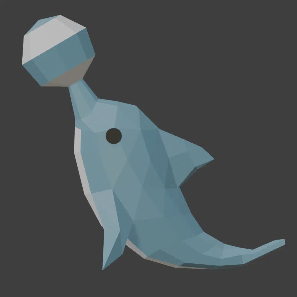 Papercraft dolphin balancing ball in 3D origami