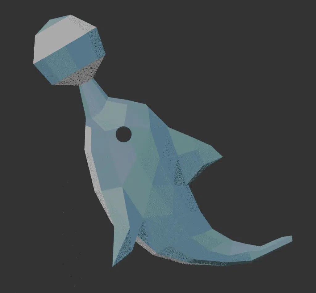 Papercraft dolfijn, weergave 2