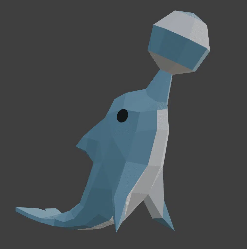 Papercraft dolfijn, weergave 3