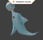 Papercraft de golfinho com bola em origami 3D