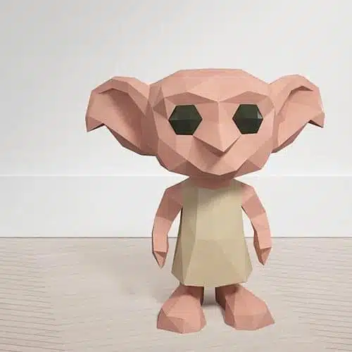 Dobby uit Harry Potter in 3D papercraft, weergave 2