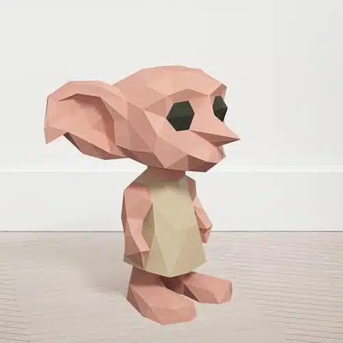Dobby uit Harry Potter in 3D papercraft, weergave 4