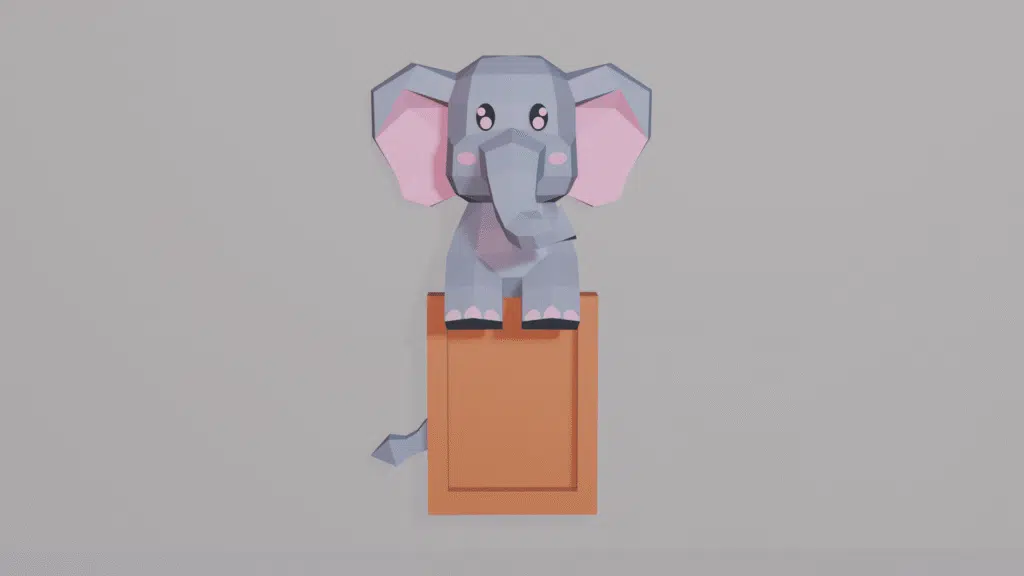 Cornice portafoto elefante in papercraft 3D