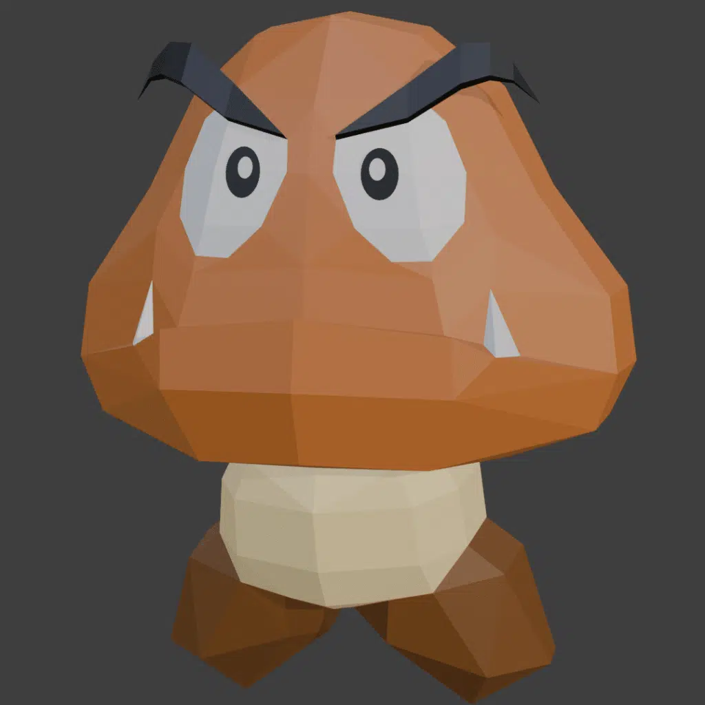 Papercraft Goomba wall origami