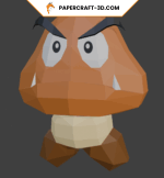 Papercraft Goomba wall origami