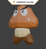 Papercraft Goomba wall origami
