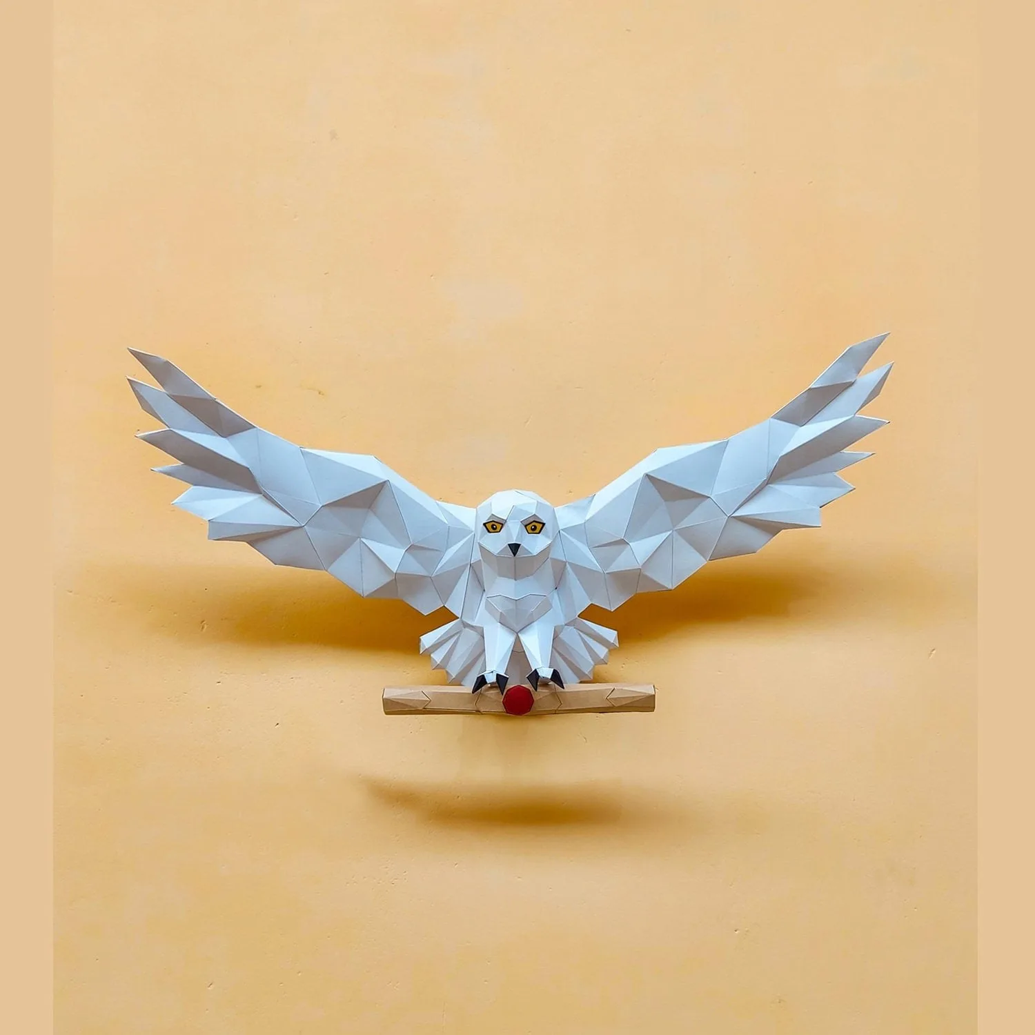 Chouette Hedwige papercraft, vue de face