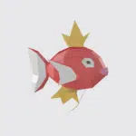 Magicarpe de Pokémon en papercraft 3D
