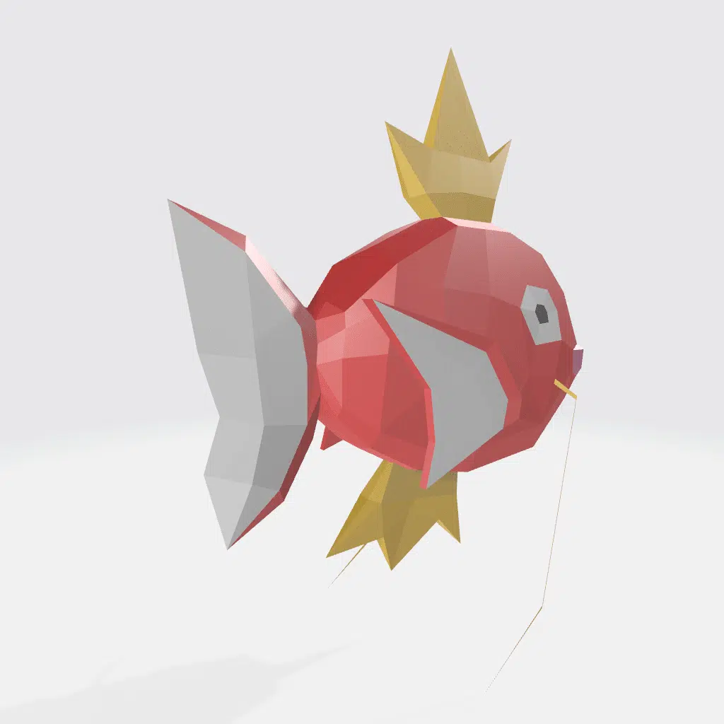 Magicarpe de Pokémon en papercraft 3D