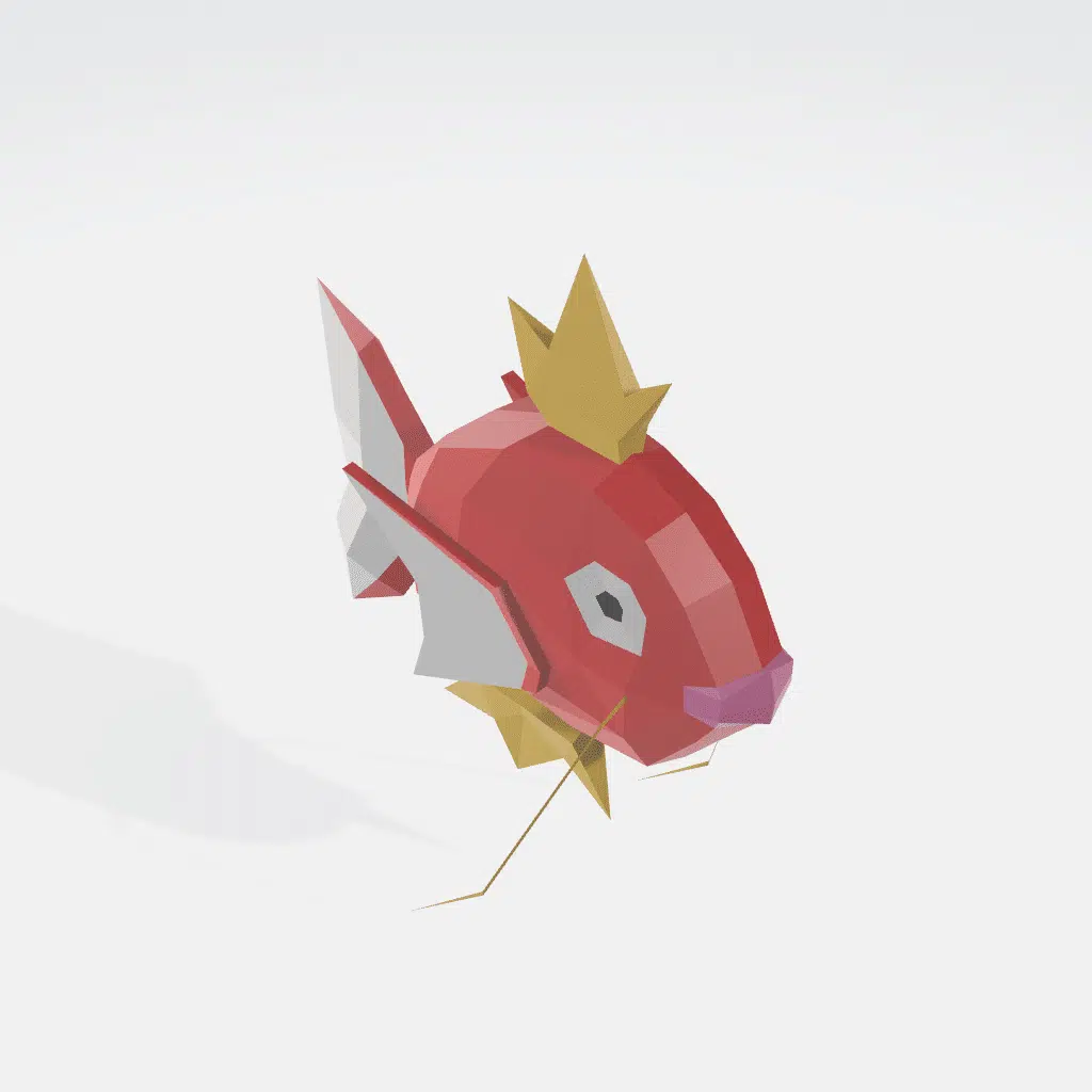 Magicarpe de Pokémon en papercraft 3D