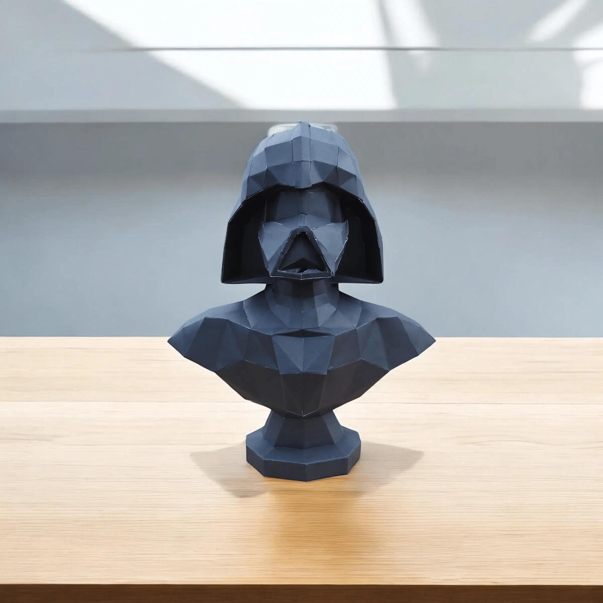 Papercraft 3D bust of Darth Vader in origami