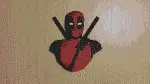 Papercraft buste de Deadpool sur socle en origami 3D