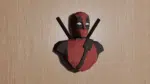 Papercraft buste de Deadpool sur socle en origami 3D