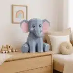 Cucciolo di elefante blu in papercraft 3D