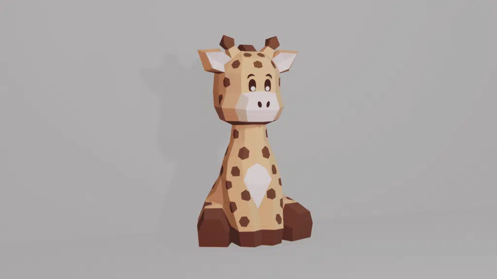 Knuffelige babygiraf papercraft 3D, weergave 2