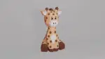 Knuffelige babygiraf papercraft 3D, weergave 3