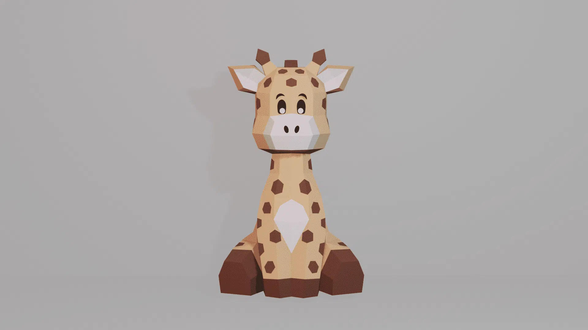 Knuffelige babygiraf papercraft 3D, weergave 4
